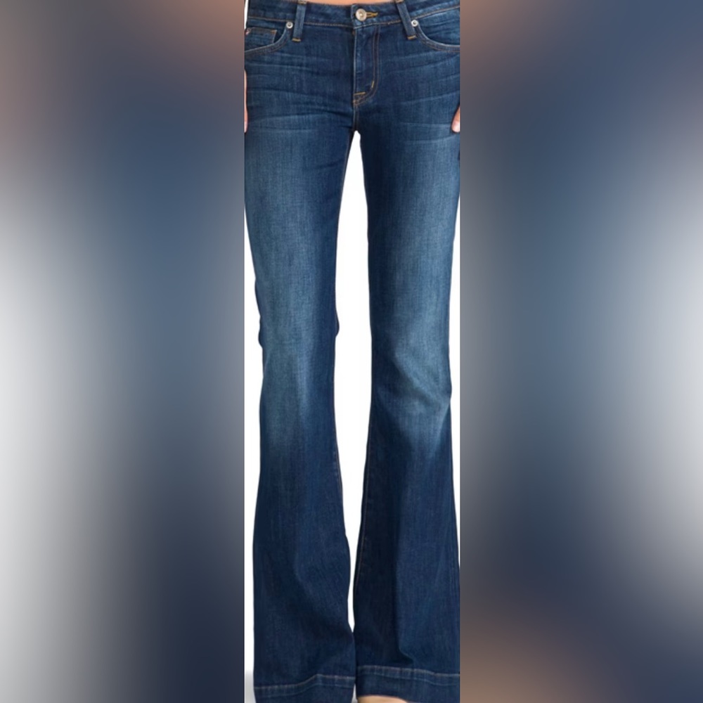 HUDSON FERRIS FLAP FLARE JEANS DARK WASH LOW RISE SIZE 27